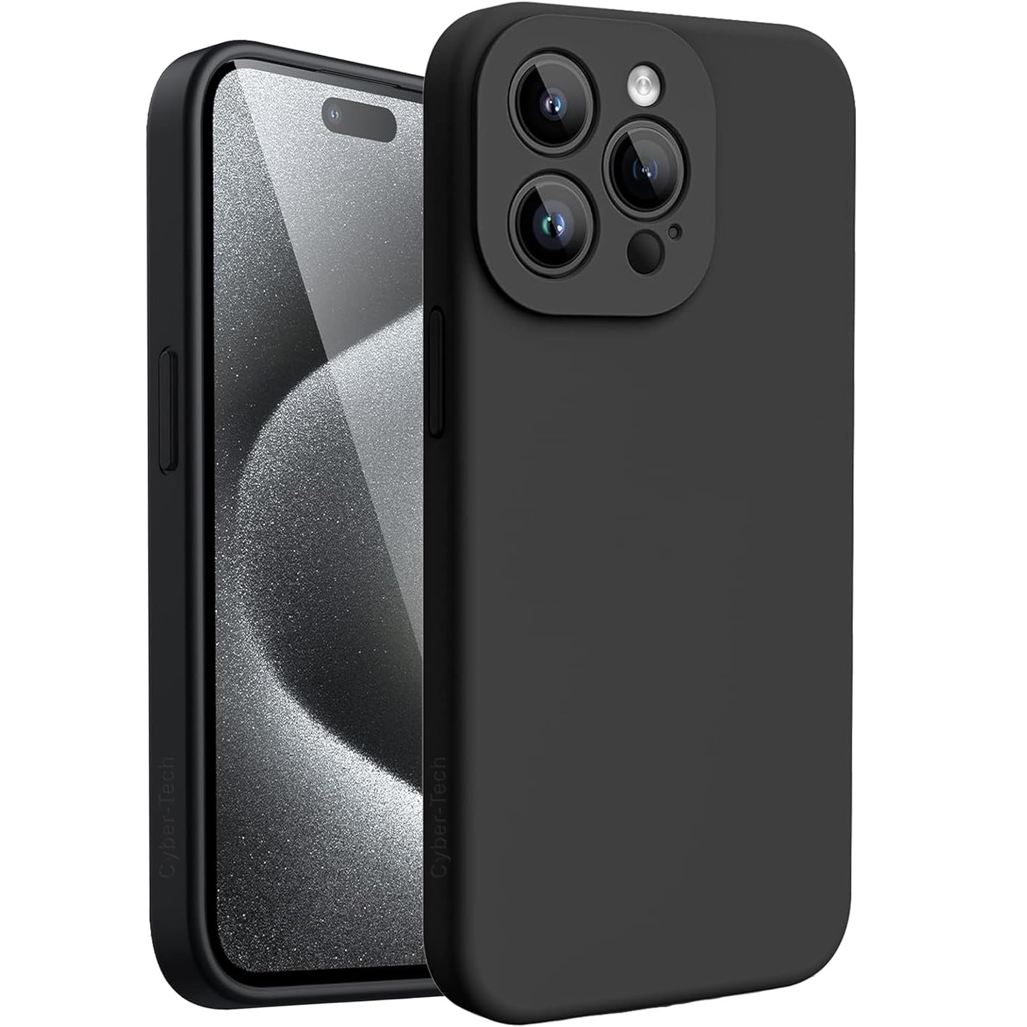 BestCase® Husa TPU Ultra Slim 0.8mm Compatibila cu Apple iPhone 15 Pro, Protectie Camera, Rezistenta la uzura, Negru mat