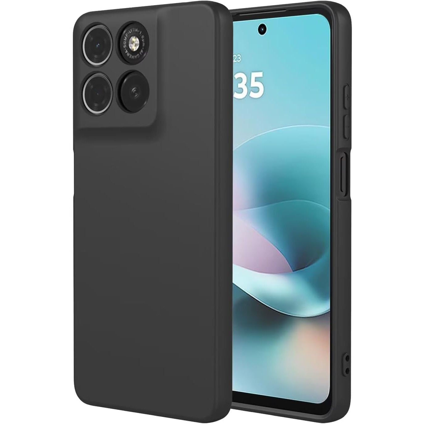 BestCase® Husa Premium Liquid Silicon Compatibila cu Motorola Moto G17 / G17 Power / G15, 1.2mm Slim, Microfibra in interior, Antisoc, Rezistent la socuri, Protectie camera, Negru