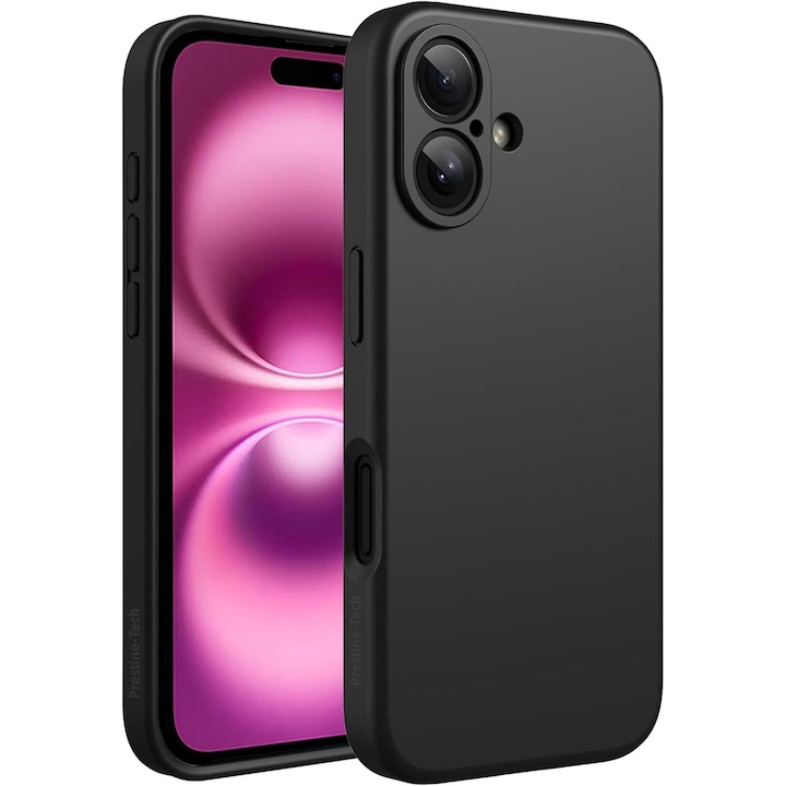 Intelli® Husa silicon compatibila cu Apple iPhone 16, Negru mat