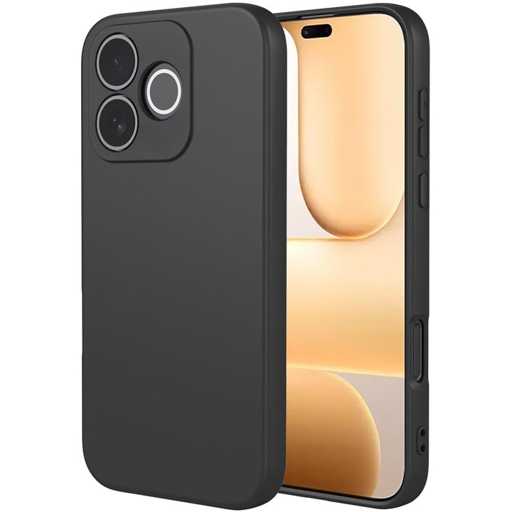Intelli® Husa silicon + Folie de sticla compatibila cu Honor 600 Lite, Negru mat