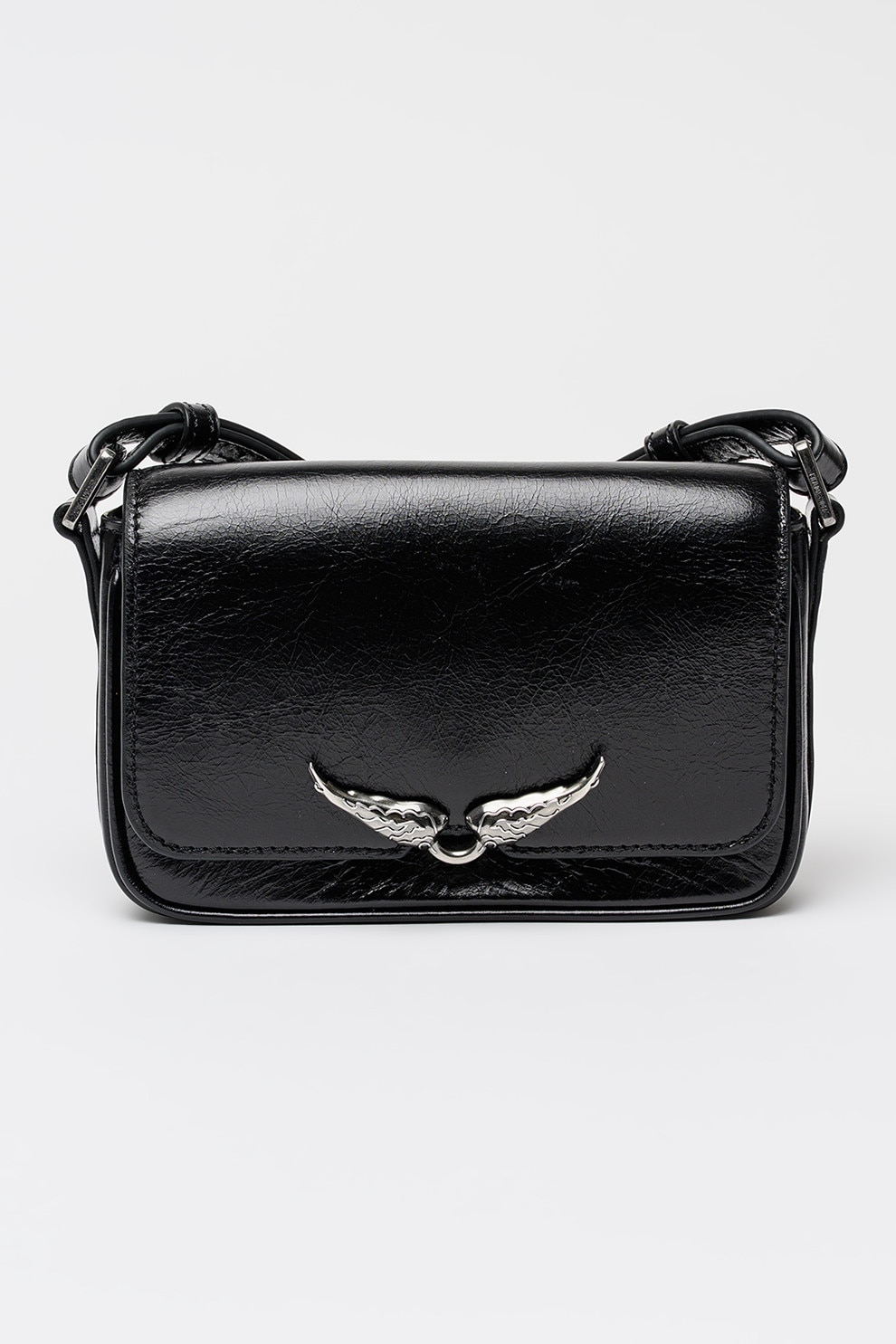 Zadig & Voltaire, Geanta crossbody de piele Rock Nano, Negru - eMAG.ro