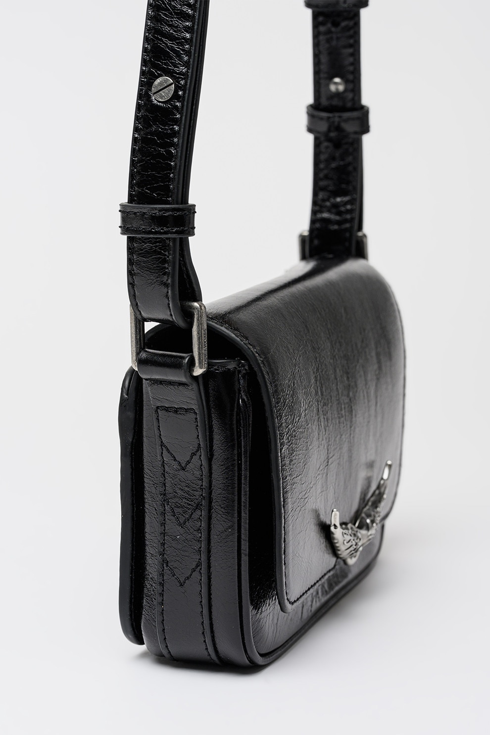 Zadig & Voltaire, Geanta crossbody de piele Zazi Vintage, Negru