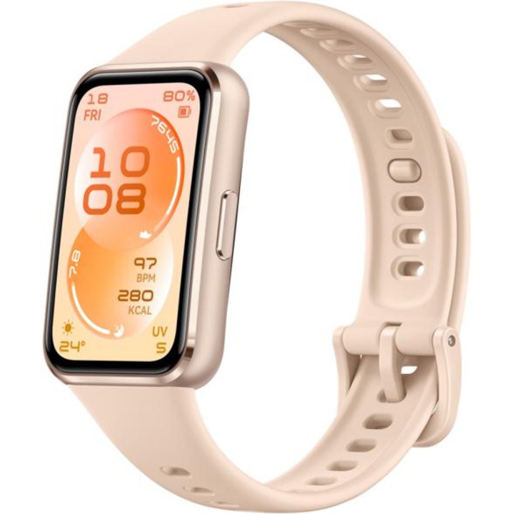 Bratara fitness Huawei Band 11, 1,32 inch AMOLED, monitorizare sanatate, culoare bej
