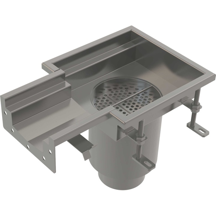 Sistem de scurgere, Alcadrain, scurgere industriala cu gratar, inox, 250x375x280mm, inaltime reglabila 85-125mm, set complet