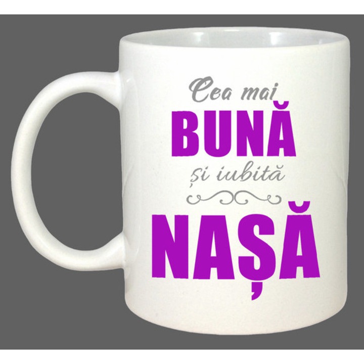 Cana Cea Mai Iubita Nasa V8 Mov, Cadou, Sarbatori, Cri-Flo, Culoare Alb, 330 ml
