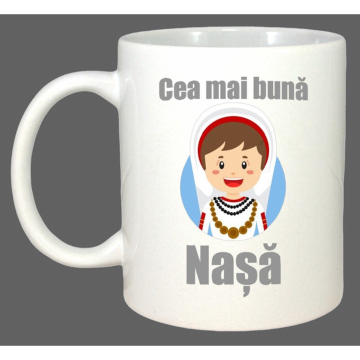 Cana Cea Mai Buna Nasa V2 Avatar Traditonal, Cadou, Sarbatori, Cri-Flo, Culoare Alb, 330 ml