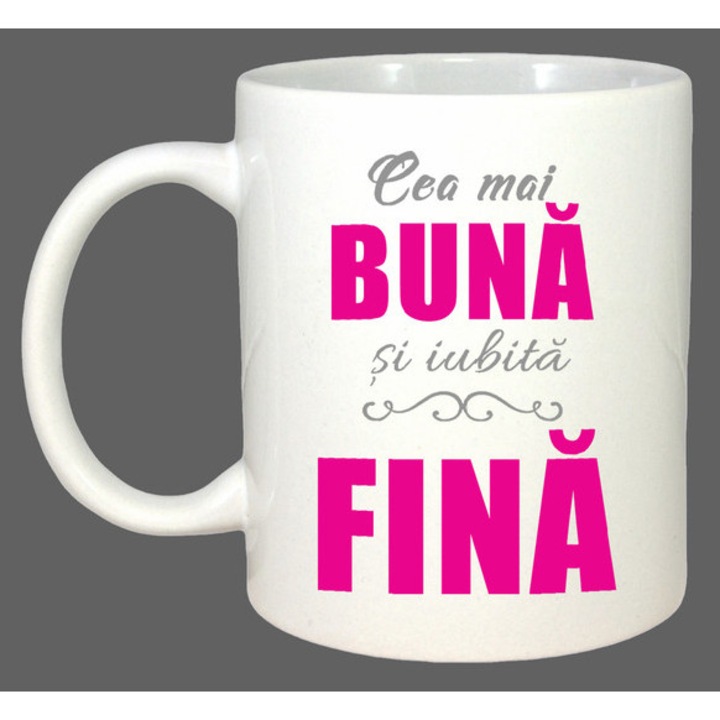 Cana Cea Mai Iubita Fina Roz Intens, Cadou, Sarbatori, Cri-Flo, Culoare Alb, 330 ml