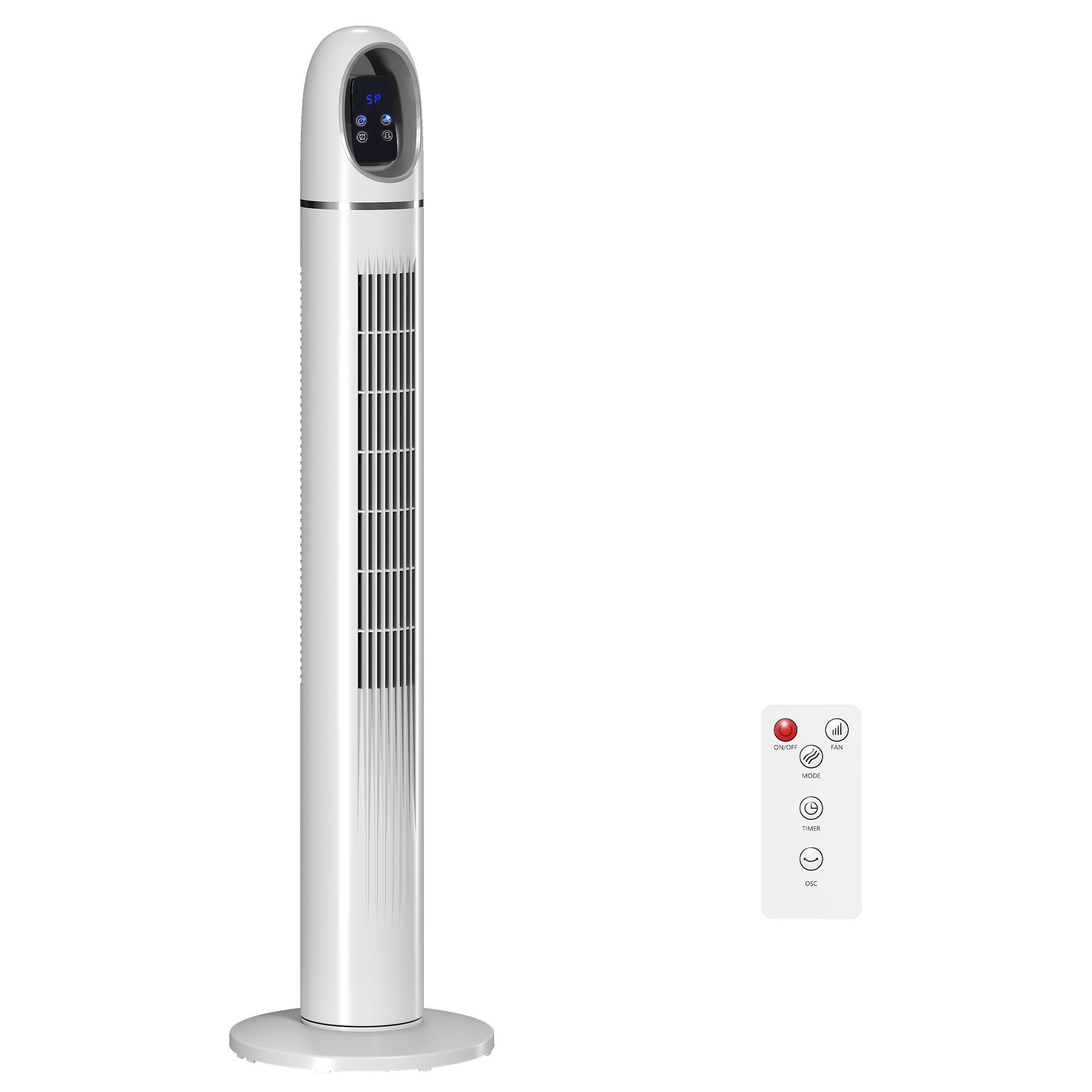 Ventilator Vertical, HOMCOM, PP, ABS, 31 x 31 x 111 cm, Alb - eMAG.ro
