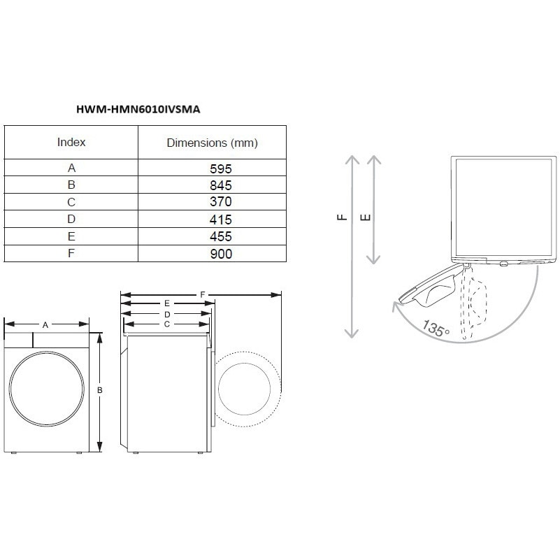 Masina de spalat rufe slim Heinner HWM-HMN6010IVSMA, 6 kg, 1000 RPM, Clasa A, Motor inverter, 15 programe, Program rapid 15 min, Program allergy steam, Program baby steam care, Functie adaugare rufe, Blocare acces copii, Alb