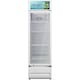 Vitrina frigorifica Heinner HSC-M265WHB, 265L, capacitate maxima 306 sticle, racire cu ventilator, caseta luminoasa, lumina LED, 4 rafturi, usa din sticla cu incuietoare, alb