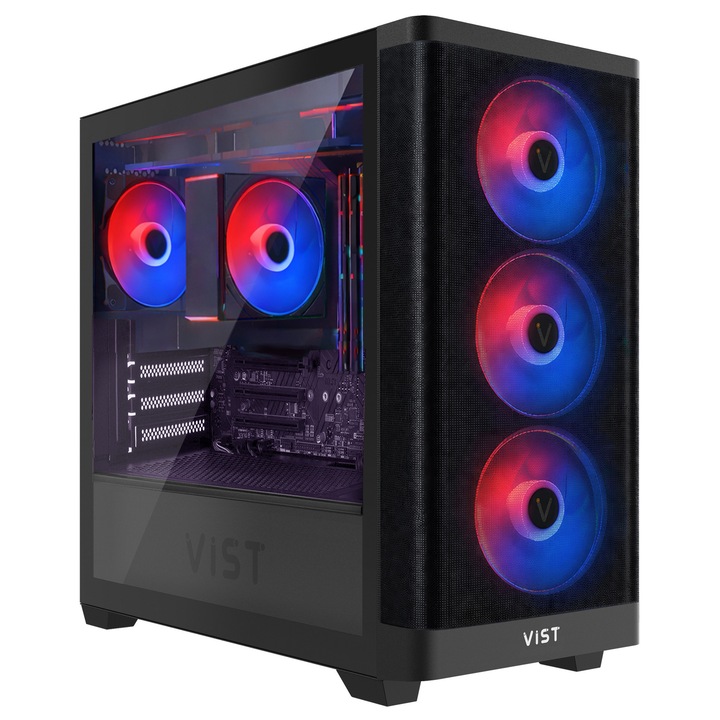 VIST Sistem PC ARGB Ryzen 7 Pro 4750G, Ram 32GB, AMD Radeon RX VEGA8, SSD 1TB M.2, Alb, WIFI Windows 11 Pro preinstalat