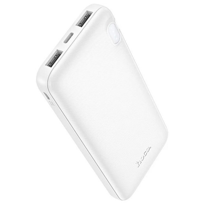 Baterie Externa Hoco J128 10000mAh 10W 2 x USB-A Alb