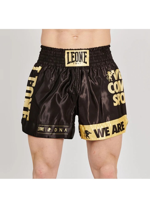 Pantaloni Leone Kick-Thai DNA, Negru/Auriu