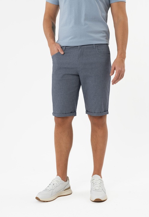 Pantaloni scurti barbati din bumbac, cu buzunare, Comfort Fit, Volcano P-Yoko, denim, Albastru denim