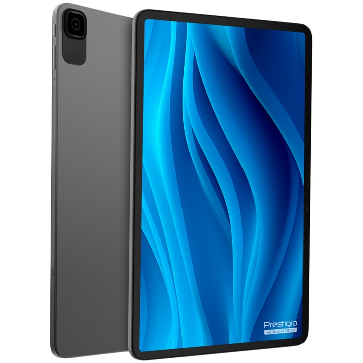 Tableta Prestigio Solutions Virtuoso PSTA107, Procesor Qualcomm SM6225 Octa-Core, Ecran 2K 11.97", 4GB RAM, 128GB Flash, 8MP, Wi-Fi, Bluetooth, Android Gri