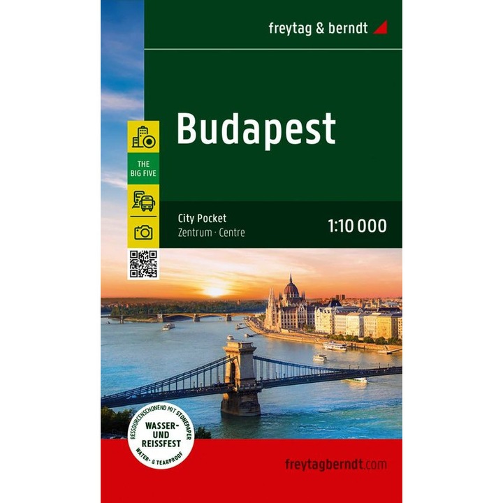 Harta orasului Budapesta 1:10 000, waterproof, Freytag & Berndt, 2025