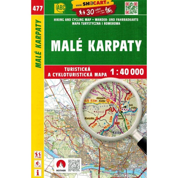 Harta turistica Malych Karpat, Shocart, 1:40 000, dimensiune pliabila, limba poloneza