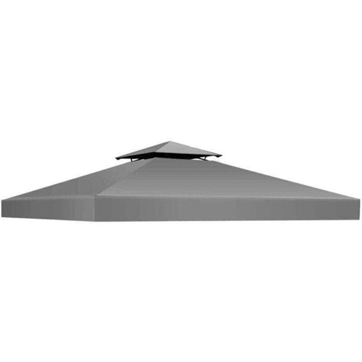 Husa de schimb pentru pavilion dublu, 300x300cm, poliester 300D impermeabil, gri