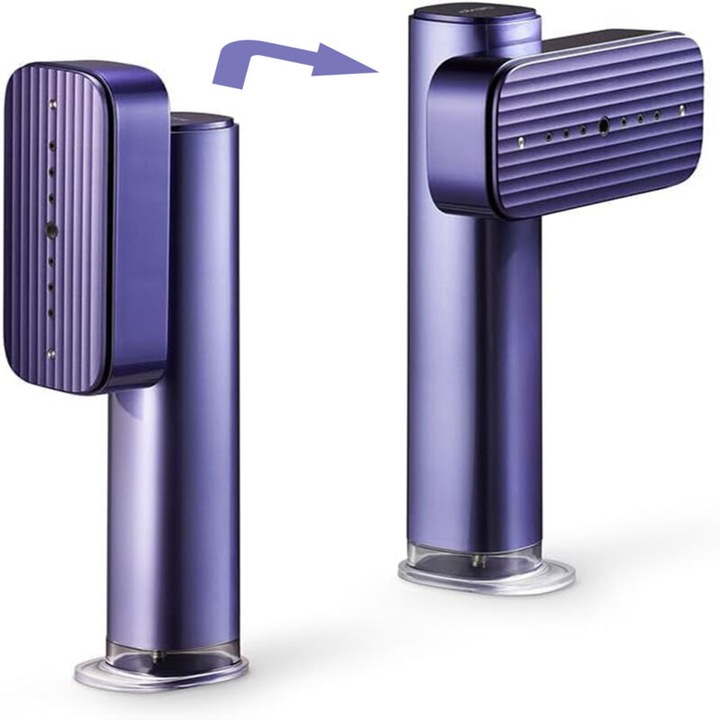 Fier de calcat portabil, violet, 1200W, capacitate rezervor 100ml, pentru acasa si calatorii