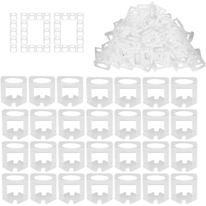 Set 100 spacere pentru gresie auto-nivelante, 1mm, material PP, pentru placi ceramice, piatra naturala, caramizi de perete