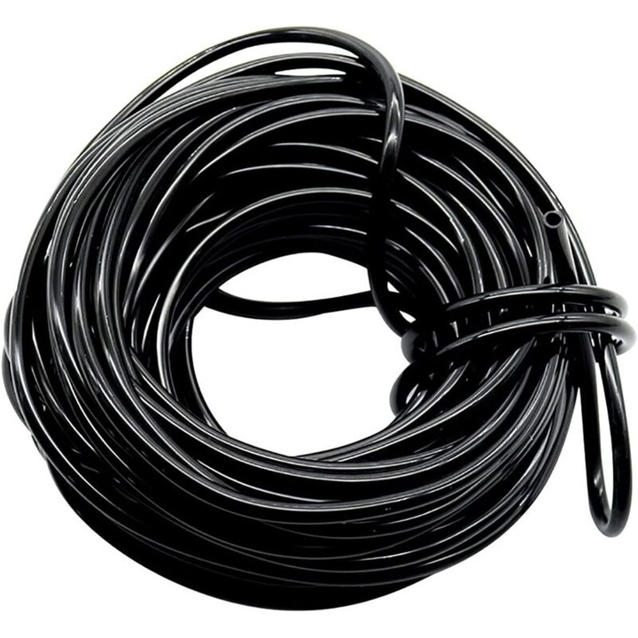 Furtun de irigatie micro, 30m, diametru interior 4mm, diametru exterior 7mm, PVC, negru