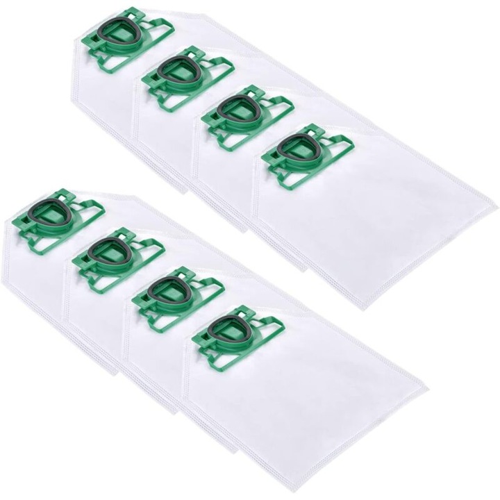 Set 8 saci microfleece pentru aspiratoare Vorwerk Kobold VK200 FP200, 5 straturi, filtrare maxima