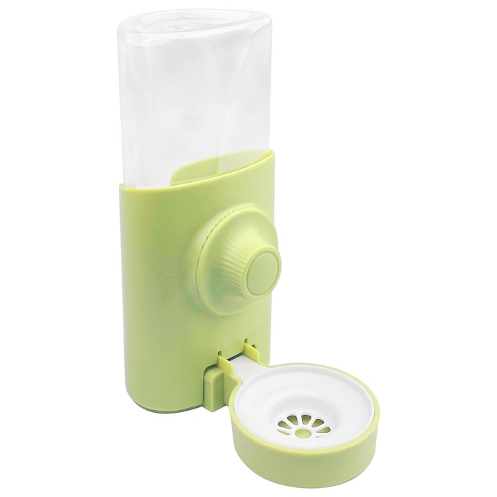 Dozator de apa pentru iepuri, sticla de apa fara picurare pentru cobai, adapator agatat pentru iepuri, hranitor automat de apa pentru animale de companie, pentru hamsteri, chinchilla, arici, dihori, 600 ml, verde