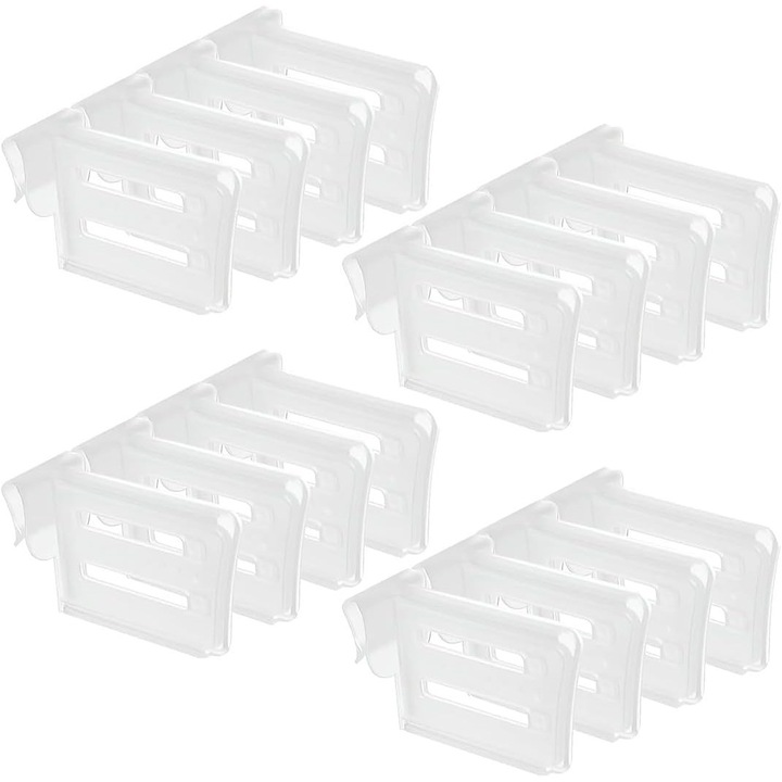 12 buc separatoare frigider din plastic, separatoare frigider reglabile, separatoare organizator frigider, separator frigider cu usa laterala pentru depozitare in bucatarie