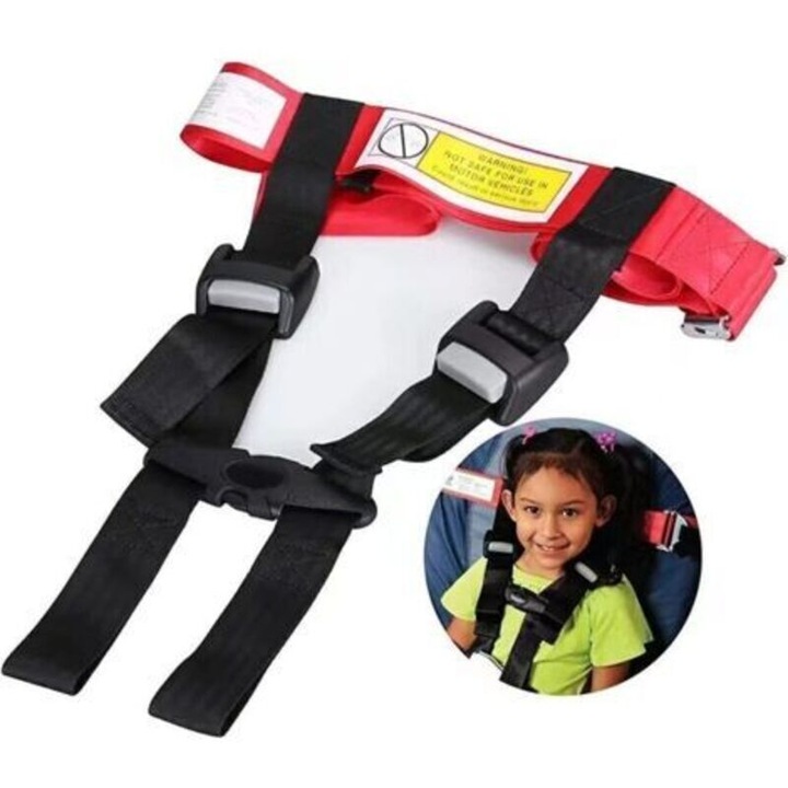 Ham de siguranta pentru copii, ajustabil 22-36 cm, negru, 125 cm