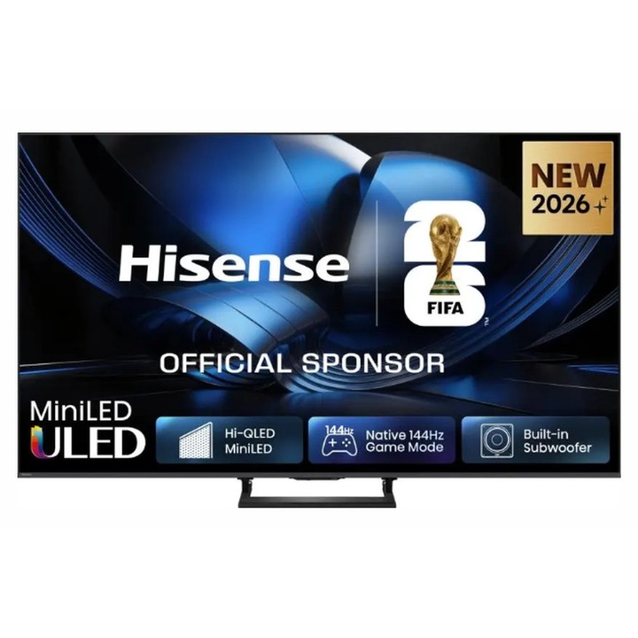 Телевизор Hisense 50" U7SE, 4K Ultra HD 3840x2160, ULED, FALD, Quantum Dot, 144Hz, IPS, HDR 10+, HLG, Dolby Vision IQ, Dolby Atmos, Smart TV, WiFi 5GHz, WiFi Direct, BT, Anyview Cast, 4xHDMI, 2xUSB, LAN, CI+, DVB-T2/C/S2, Black 50U7SE