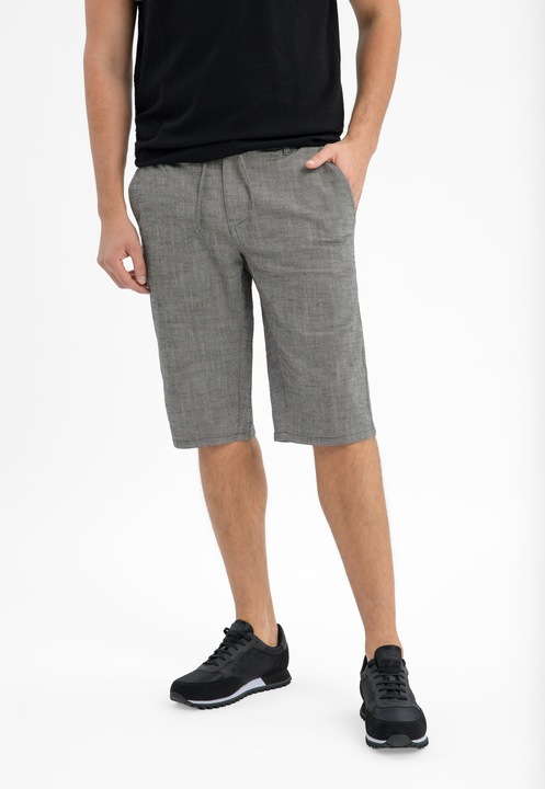 Pantaloni scurti barbati din bumbac, buzunare, Regular Fit, Volcano P-Denz, gri, Gri