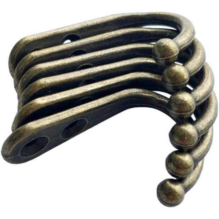 10 darabos cinkötvözet kanál készlet, antik bronz, 42x13mm, rögzítőcsavarokkal