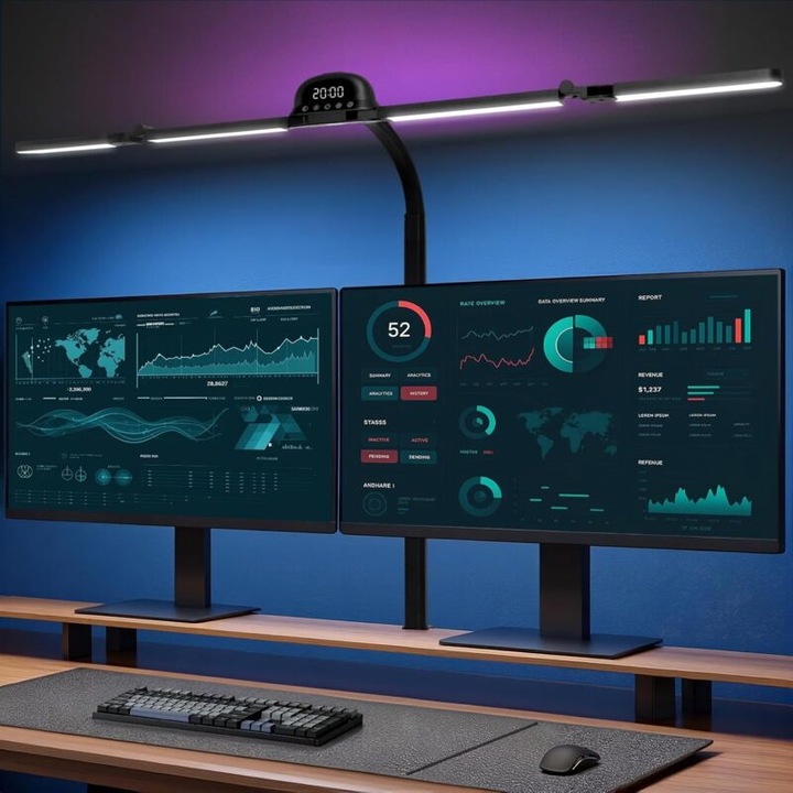 Veioza LED cu RGB, 120cm, senzor de miscare, luminozitate ajustabila, set 1 lampa, telecomanda