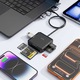 Четец на карти 8-в-1 XPQKDC®, Мулти четец на карти с адаптер с USB-C, USB-A и Lightning конектори за SD, TF, CF, MS, съвместим с iPhone 17/16, iPad, Android, Mac, PC, Windows, Linux, Chrome OS