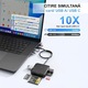 Четец на карти 8-в-1 XPQKDC®, Мулти четец на карти с адаптер с USB-C, USB-A и Lightning конектори за SD, TF, CF, MS, съвместим с iPhone 17/16, iPad, Android, Mac, PC, Windows, Linux, Chrome OS