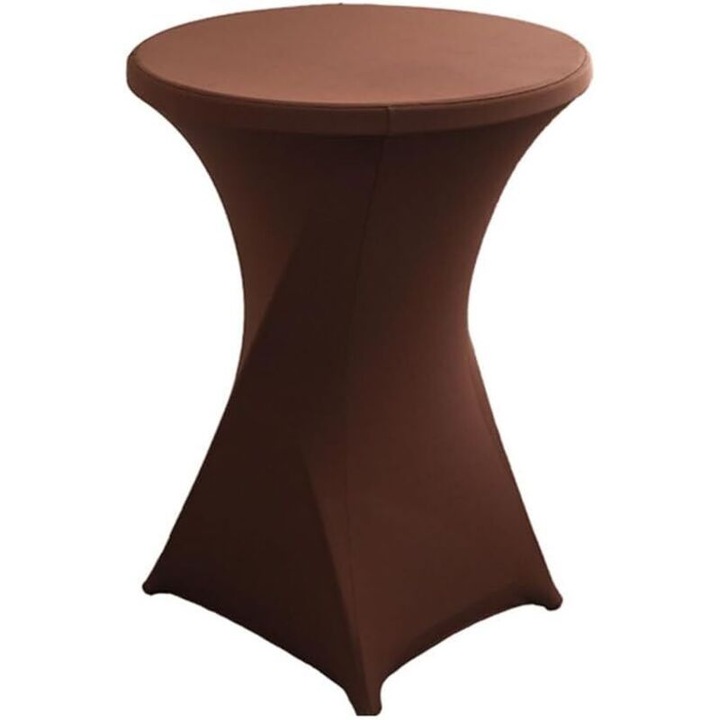 Fete de masa, acoperire rotunda din spandex, 80x75cm, culoare maro inchis, set reutilizabil