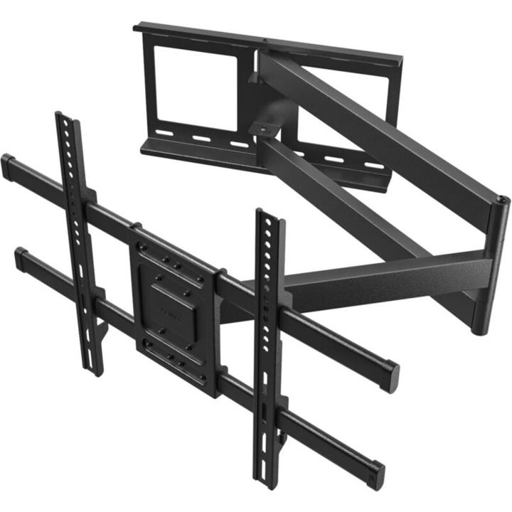 Csuklós TV tartó, 32-75 hüvelyk, 60 kg teherbírás, 1040 mm kihúzhatóság, VESA 600x400 mm, rugalmas, fekete