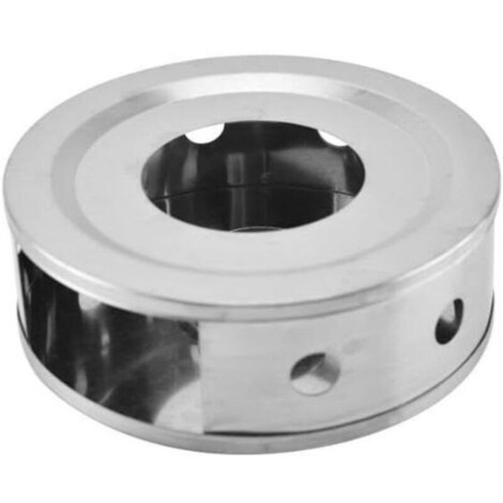 Baza de incalzire pentru ceainic din otel inoxidabil, design cadru gol, suport pentru lumanare, 15.8x5cm