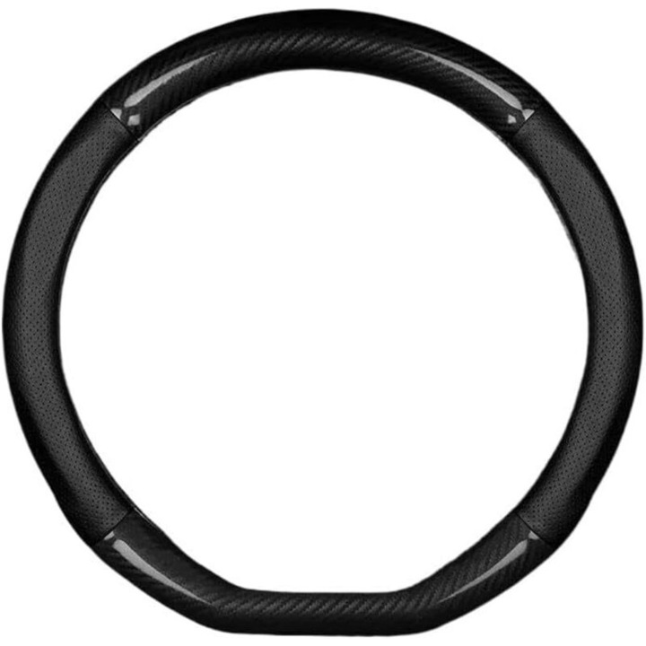Husa volan auto, carbon, 38cm, design modern, antiderapant