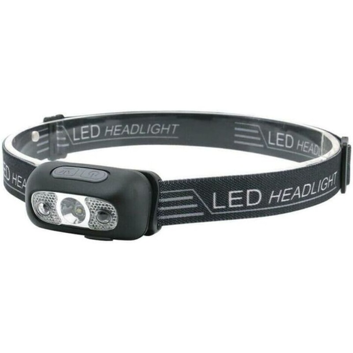 Lanterna inteligenta cu senzor de miscare, 300 lumen, ajustabila la 90 de grade, impermeabila, acumulator USB, neagra
