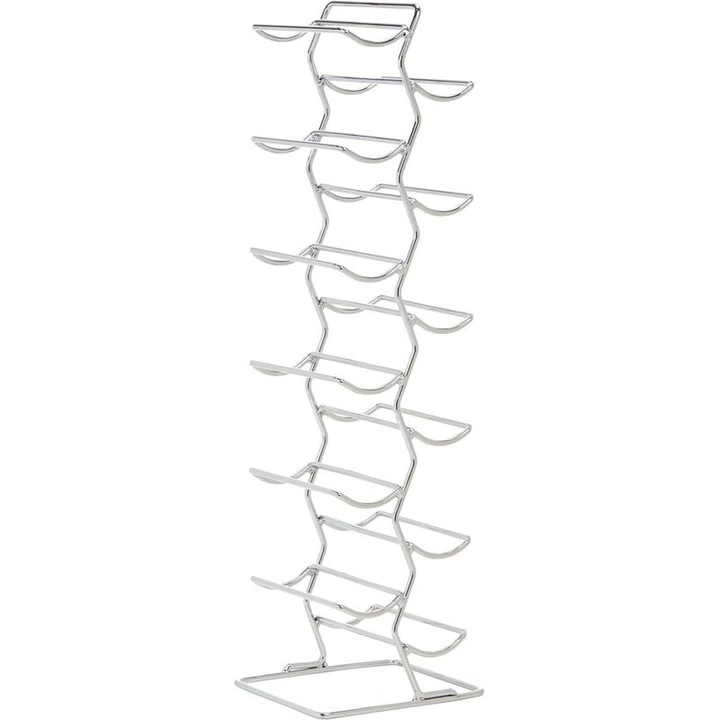 Suport bauturi 12 sticle, stil modern, finisaj crom, dimensiune L