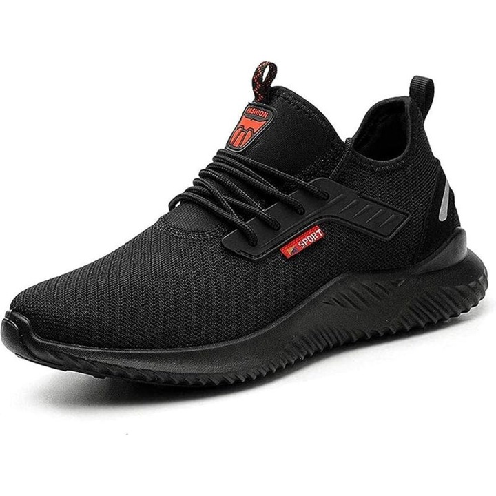 Pantofi de lucru unisex, protectie cu varf de otel, ultra-usori, benzi reflectorizante, incaltaminte protectia muncii, 45