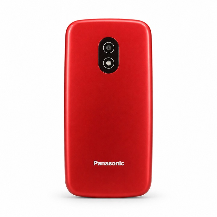 Telefon mobil cu clapeta Panasonic KX-TU410EXR, Ideal pentru seniori, butoane mari, simplu de folosit, rosu