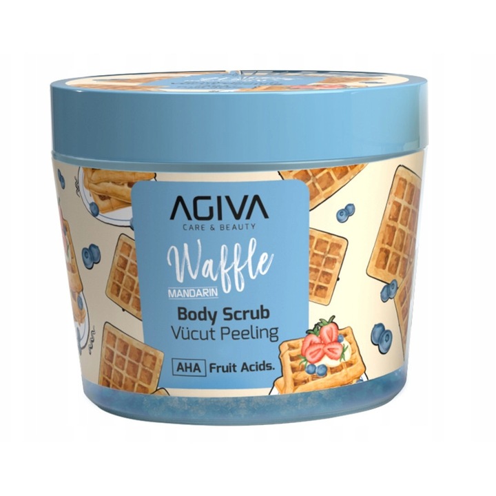 Agiva Waffle Mandarin testradír, 300ml, AHA, vanília-mandarin illat