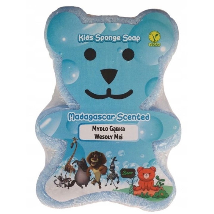 Sapun pentru copii, Wesoly Mis, 150g, 2 in 1, miros proaspat, albastru