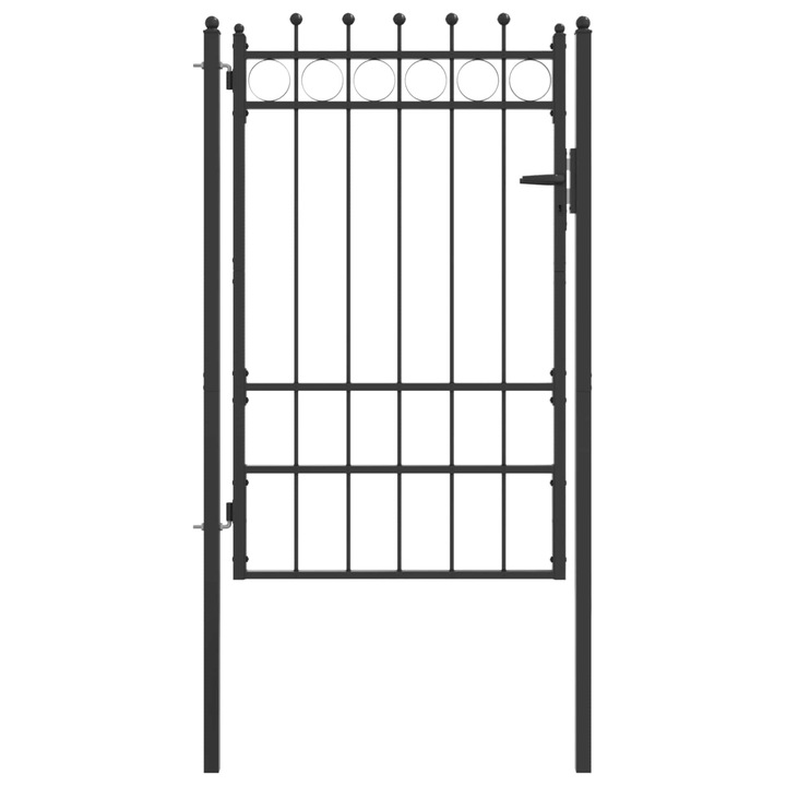 Poarta de gard HORST vidaXL, 100 x 125 cm Metal Negru Blocat