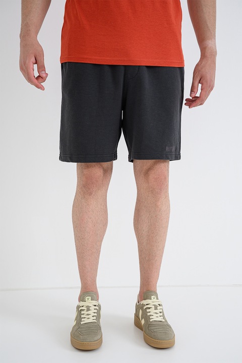 Mustang, Pantaloni scurti cu snur in talie Trenton, Gri antracit, L