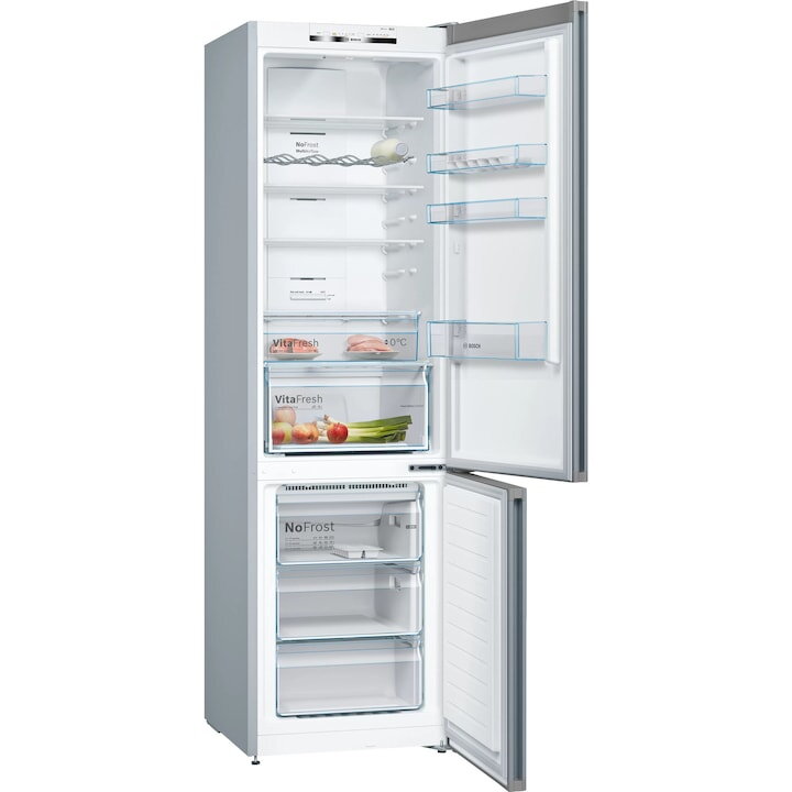 Frigider Bosch Serie 4 KGN39VIEB, No Frost, 368L, Argintiu, H 203 cm