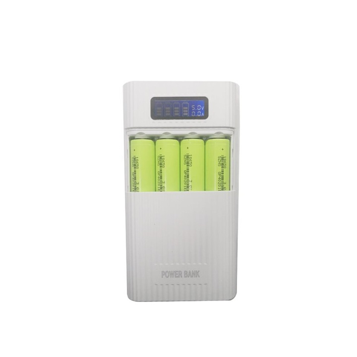Incarcator 18650 cu Ecran LCD, suport pentru 4 baterii, portabil, incarcare rapida, dimensiuni 10x15x22cm