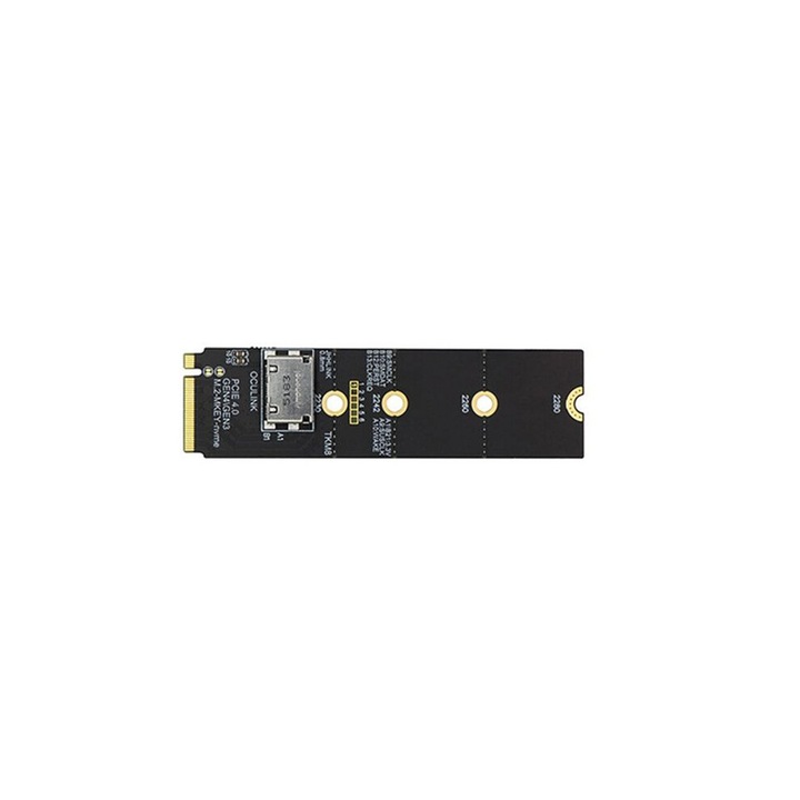 Carte Riser PCIe 4.0 x4 pentru SSD NVMe M.2, OCuLink SFF 8612, 2,5 inch, Negru